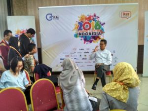 Ketua ICCA, Andi Anugrah melakukan Press Conference