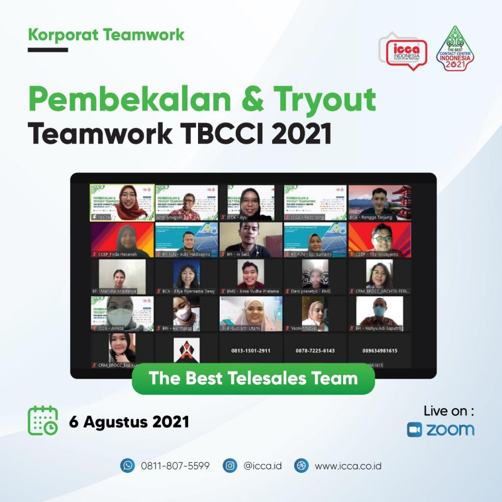 Tryout dan Pembekalan Kategori Teamwork The Best Telesales Team TBCCI 2021